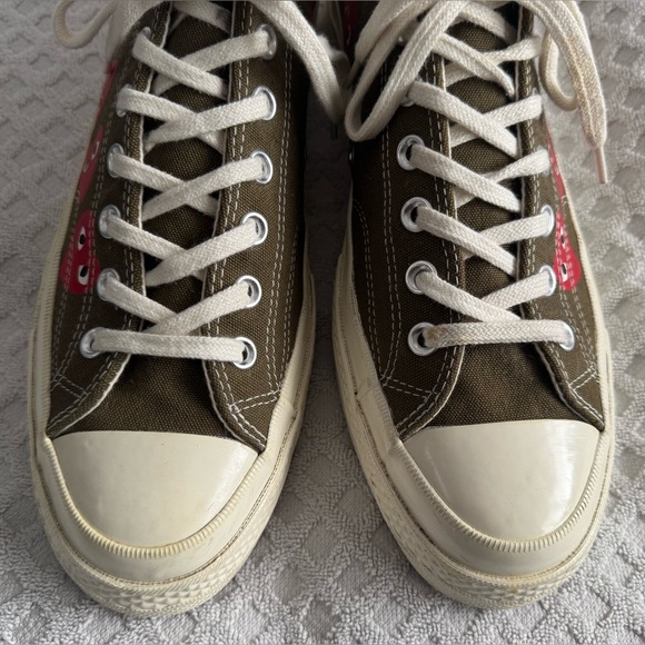 Comme des Garçons Play Converse Chuck 70 Low Multi Heart Khaki Green Size 11 CDG - Picture 4 of 14